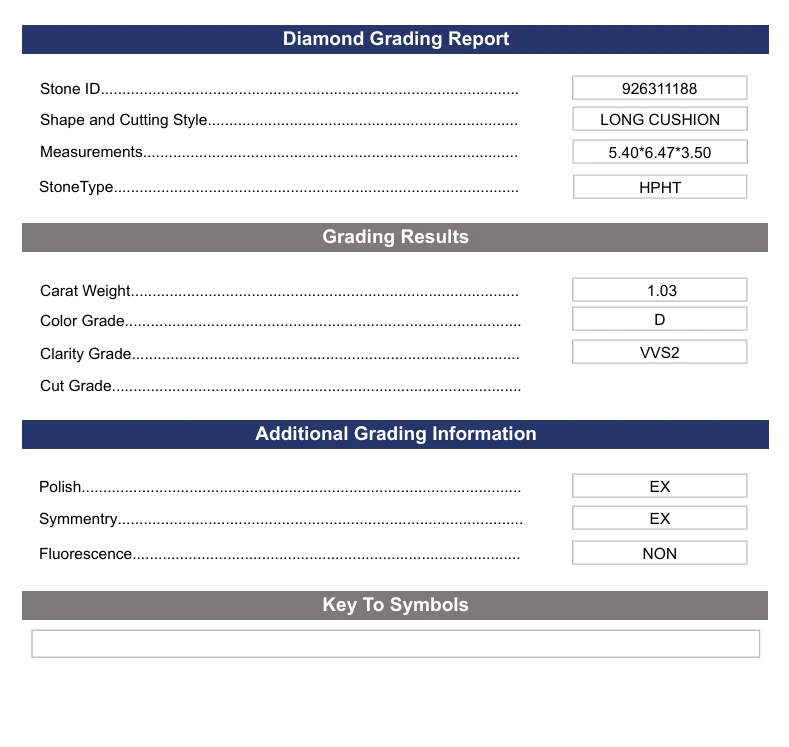 1.03 Carat Long Cushion Lab Grown Diamond, VVS2/D - Image 2