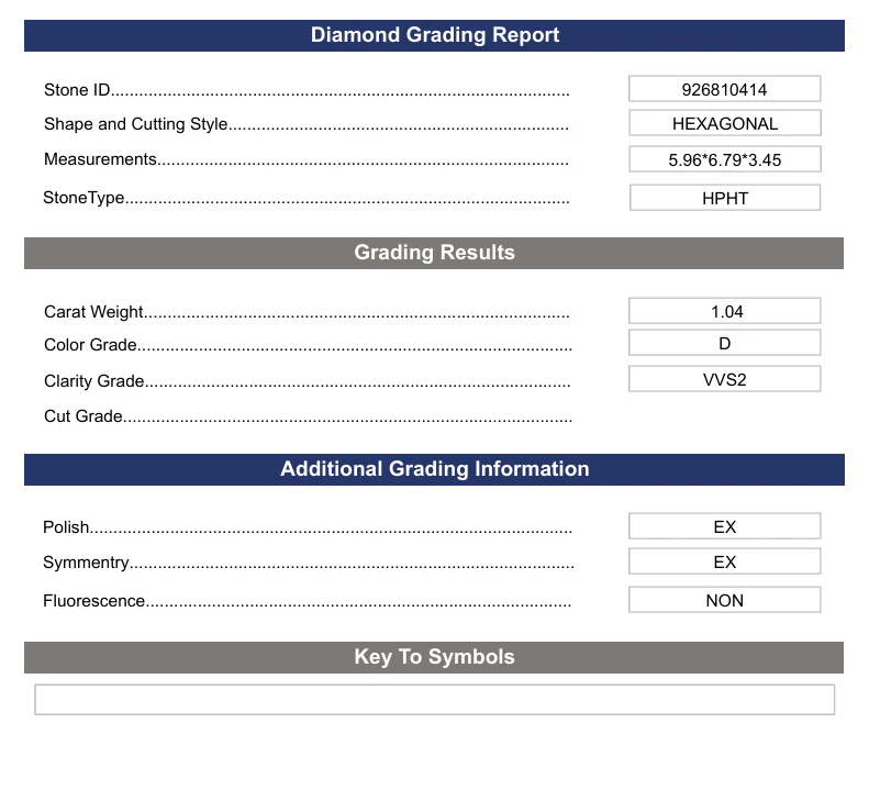 1.04 Carat Hexagonal Lab Grown Diamond, VVS2/D - Image 2
