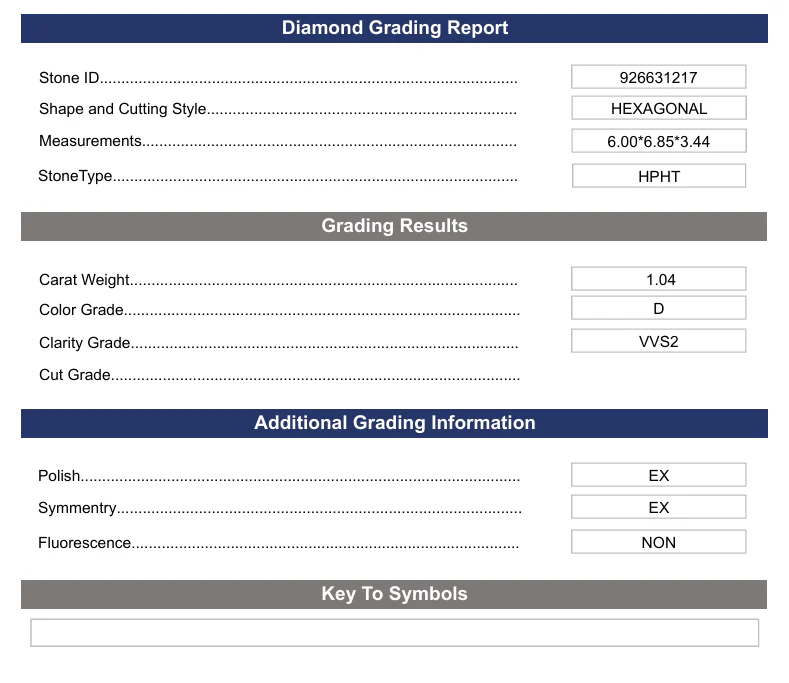 1.04 Carat Hexagonal Lab Grown Diamond, VVS2/D - Image 2
