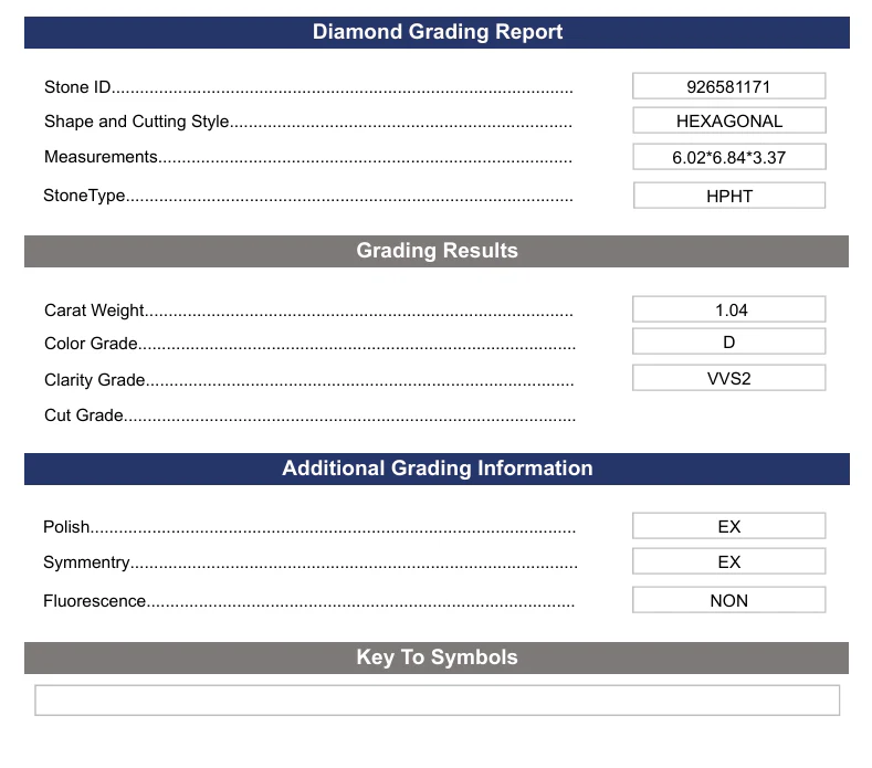 1.04 Carat Hexagonal Lab Grown Diamond, VVS2/D - Image 2
