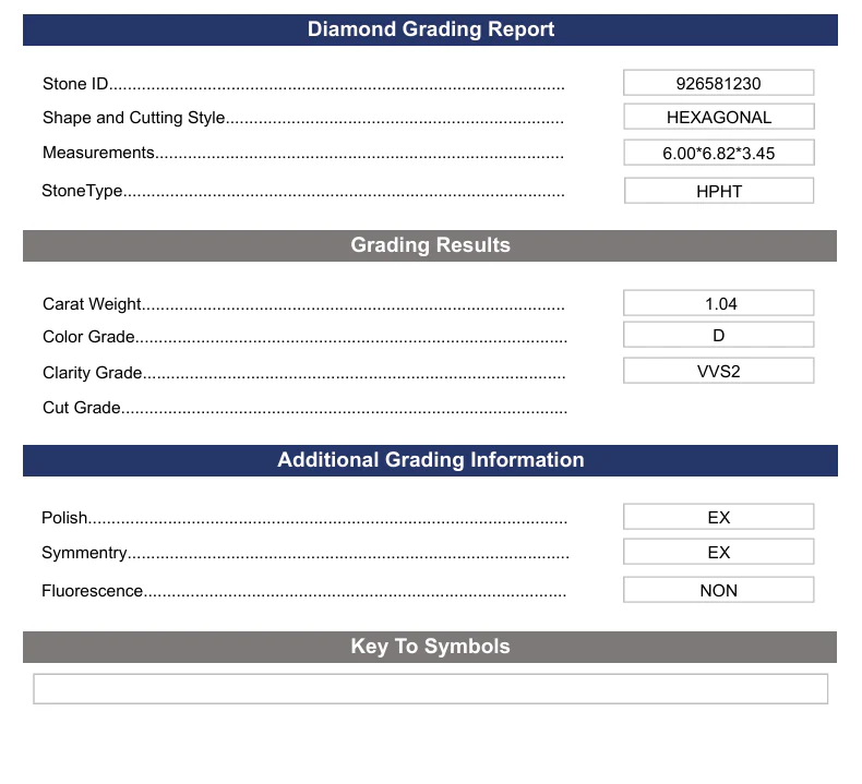 1.04 Carat Hexagonal Lab Grown Diamond, VVS2/D - Image 2