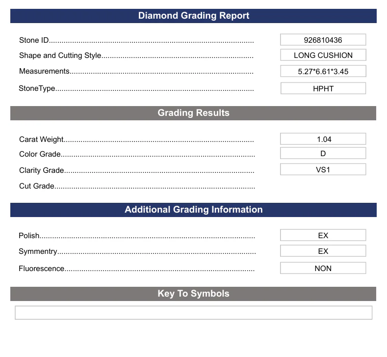 1.04 Carat Long Cushion Lab Grown Diamond, VS1/D - Image 2