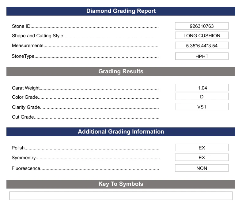 1.04 Carat Long Cushion Lab Grown Diamond, VS1/D - Image 2
