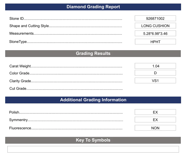 1.04 Carat Long Cushion Lab Grown Diamond, VS1/D - Image 2