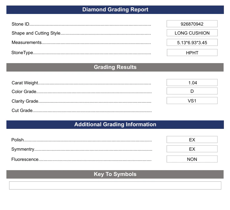 1.04 Carat Long Cushion Lab Grown Diamond, VS1/D - Image 2