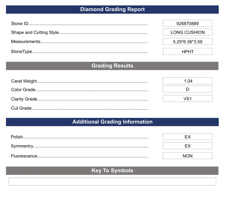 1.04 Carat Long Cushion Lab Grown Diamond, VS1/D - Image 2