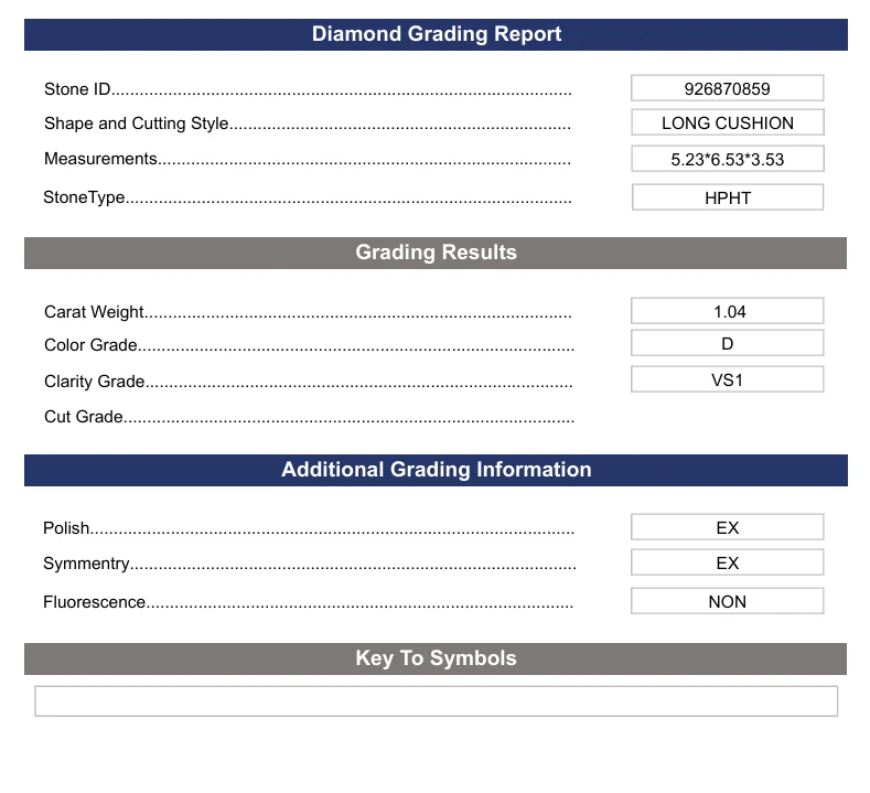 1.04 Carat Long Cushion Lab Grown Diamond, VS1/D - Image 2