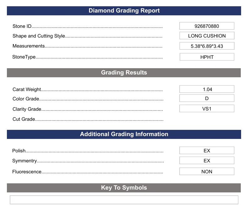 1.04 Carat Long Cushion Lab Grown Diamond, VS1/D - Image 2