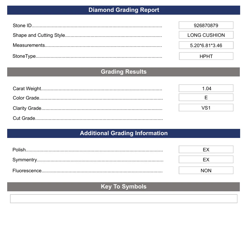 1.04 Carat Long Cushion Lab Grown Diamond, VS1/E - Image 2