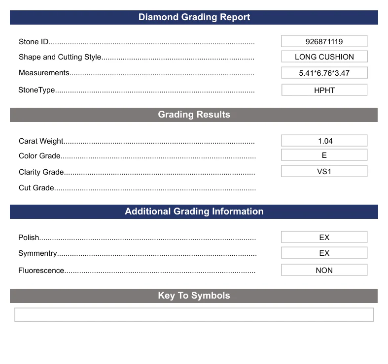 1.04 Carat Long Cushion Lab Grown Diamond, VS1/E - Image 2