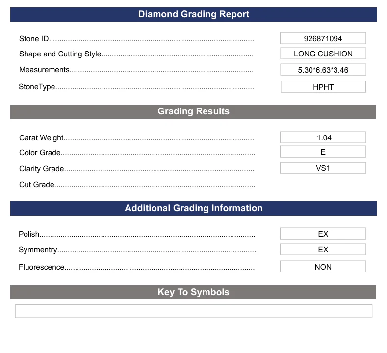 1.04 Carat Long Cushion Lab Grown Diamond, VS1/E - Image 2