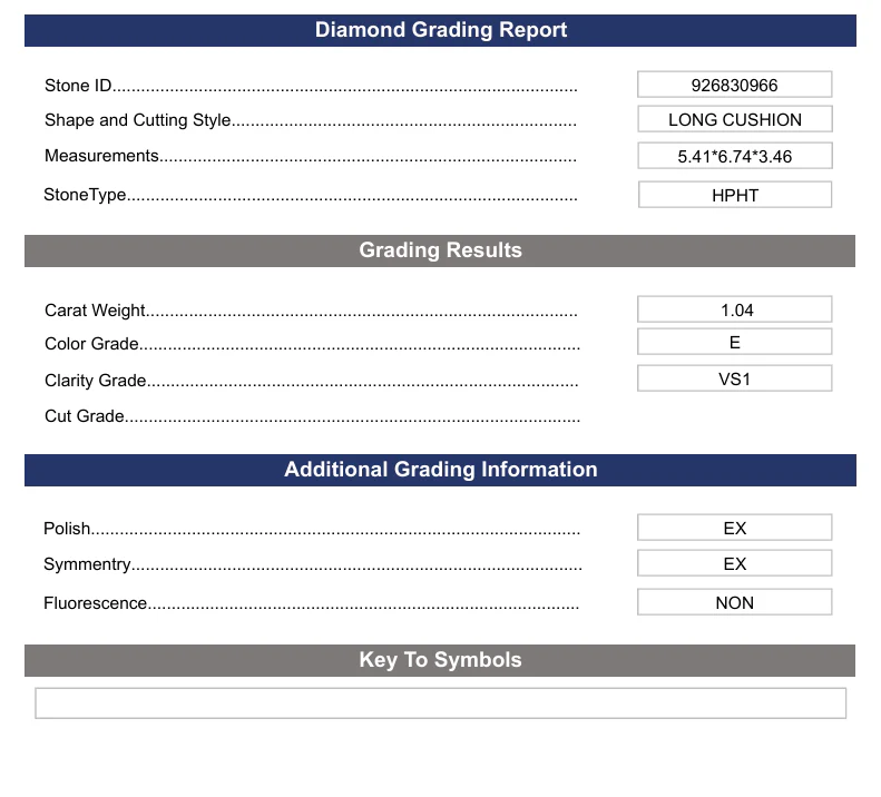1.04 Carat Long Cushion Lab Grown Diamond, VS1/E - Image 2