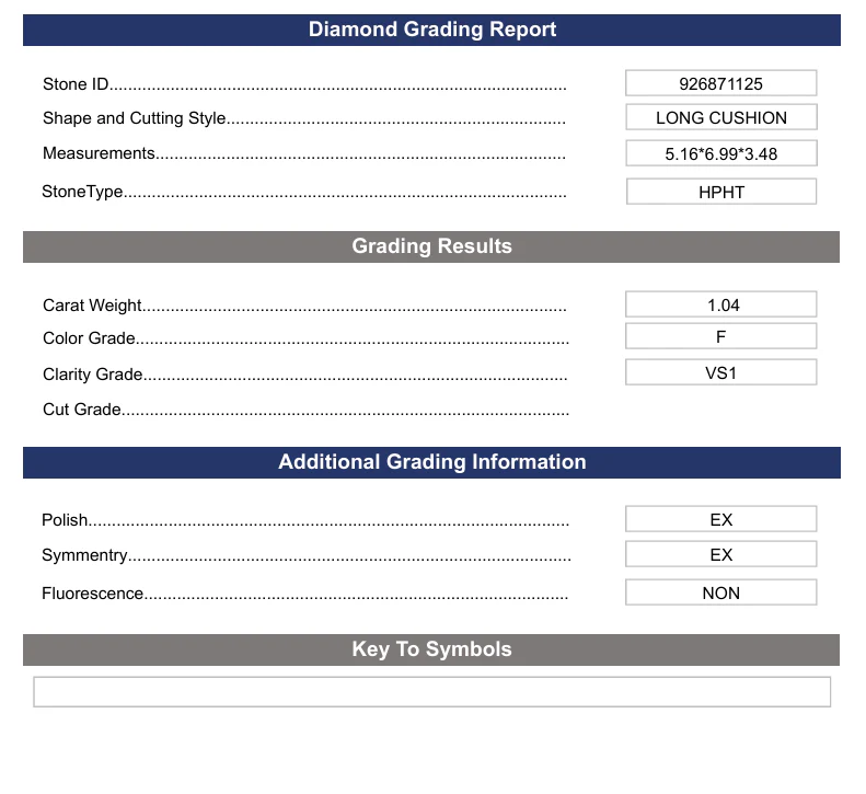 1.04 Carat Long Cushion Lab Grown Diamond, VS1/F - Image 2