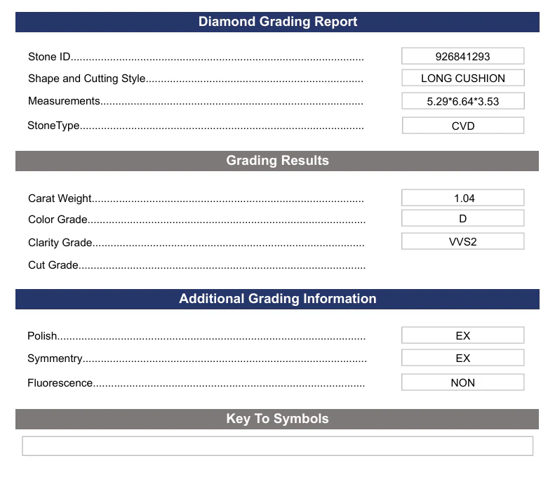1.04 Carat Long Cushion Lab Grown Diamond, VVS2/D - Image 2