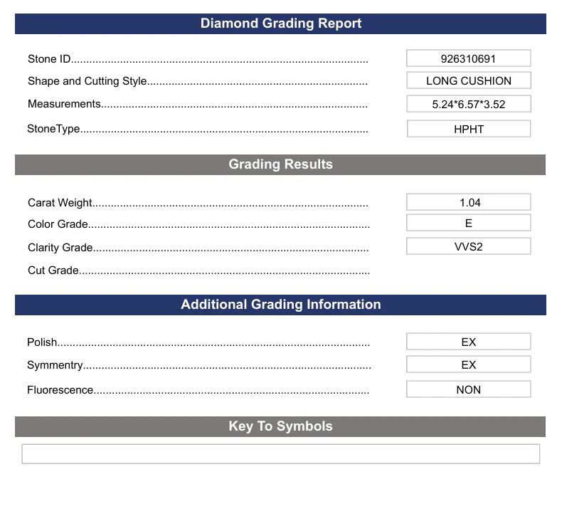 1.04 Carat Long Cushion Lab Grown Diamond, VVS2/E - Image 2