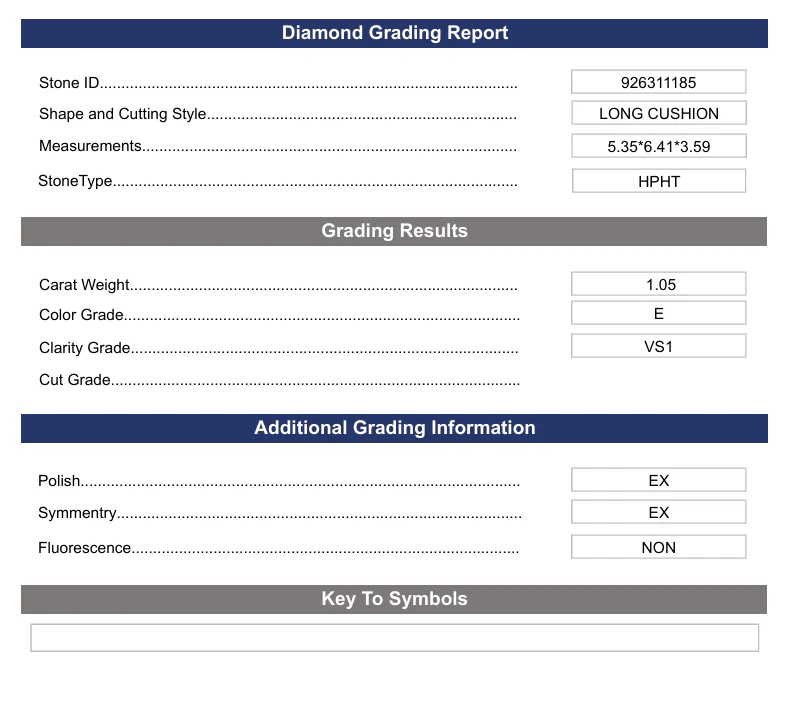 1.05 Carat Long Cushion Lab Grown Diamond, VS1/E - Image 2