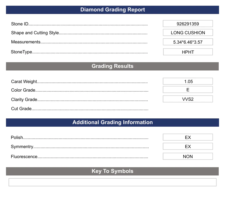 1.05 Carat Long Cushion Lab Grown Diamond, VVS2/E - Image 2