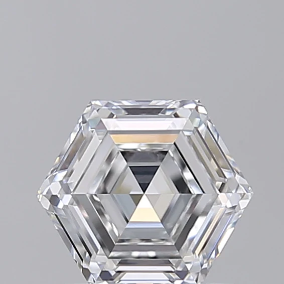 1.07 Carat Hexagonal Lab Grown Diamond, VVS2/E