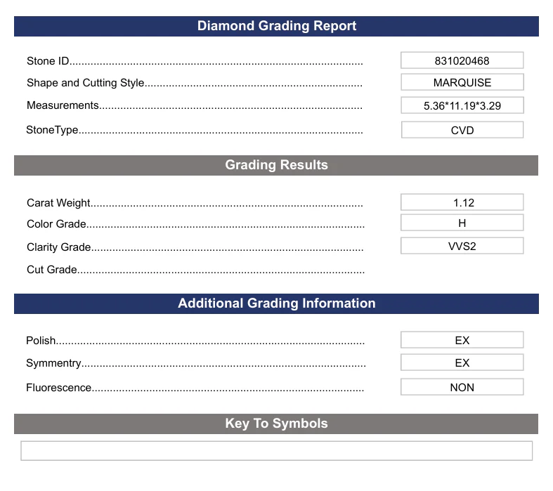 1.12 Carat Marquise Lab Grown Diamond, VVS2/H - Image 2