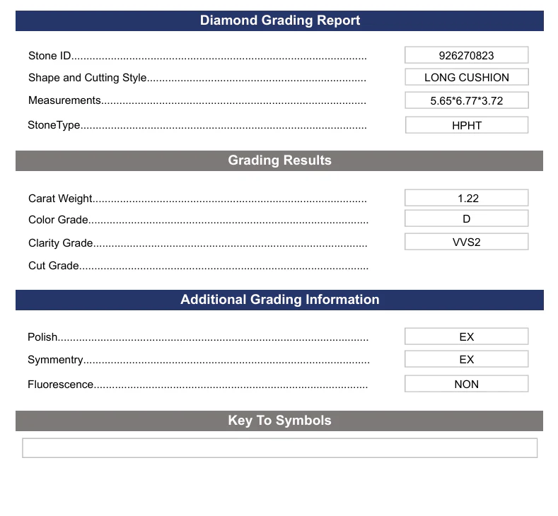 1.22 Carat Long Cushion Lab Grown Diamond, VVS2/D - Image 2