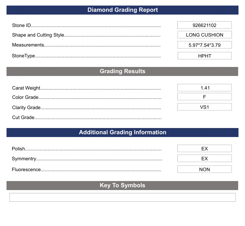 1.41 Carat Long Cushion Lab Grown Diamond, VS1/F - Image 2