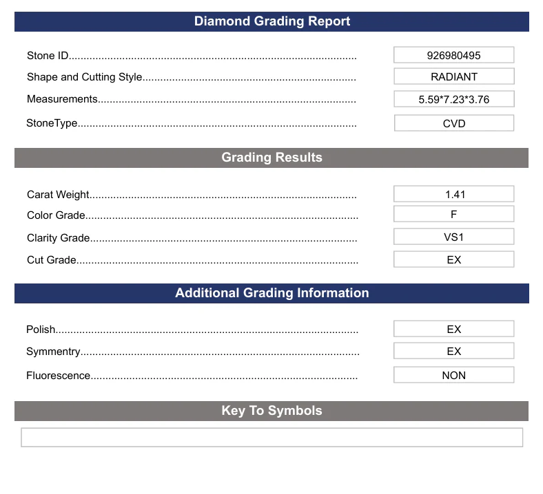 1.41 Carat Radiant Lab Grown Diamond, VS1/F - Image 2