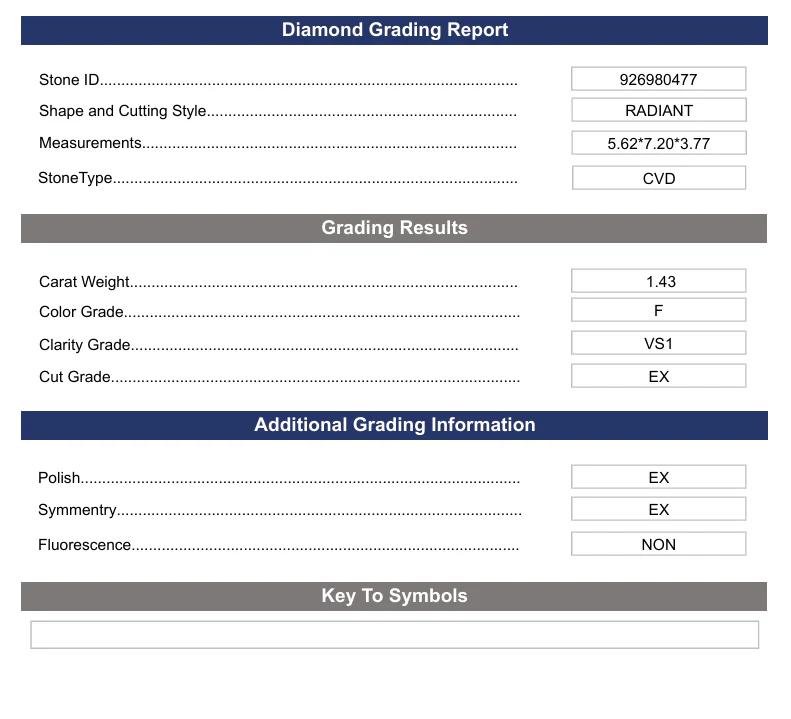 1.43 Carat Radiant Lab Grown Diamond, VS1/F - Image 2