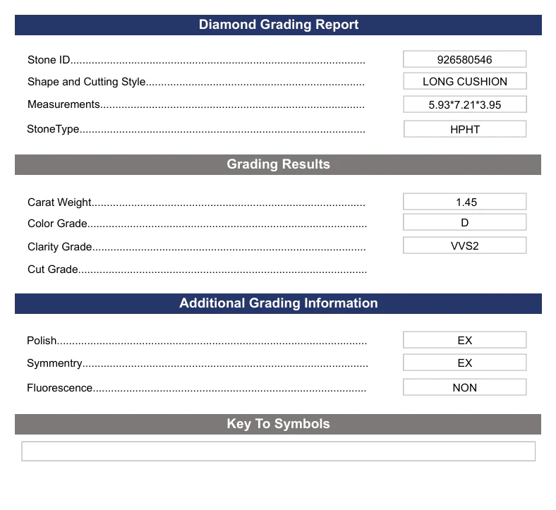 1.45 Carat Long Cushion Lab Grown Diamond, VVS2/D - Image 2