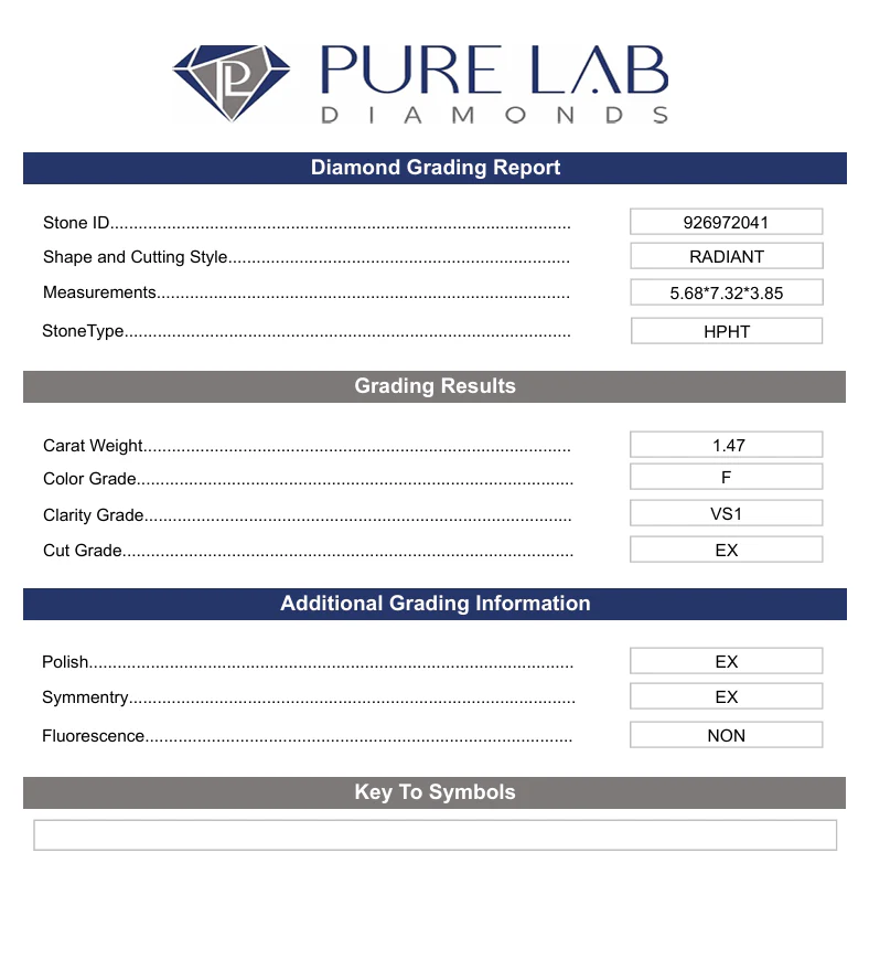 1.47 Carat Radiant Lab Grown Diamond, VS1/F - Image 2