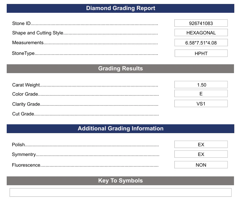 1.5 Carat Hexagonal Lab Grown Diamond, VS1/E - Image 2