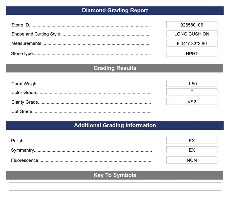 1.5 Carat Long Cushion Lab Grown Diamond, VS2/F - Image 2