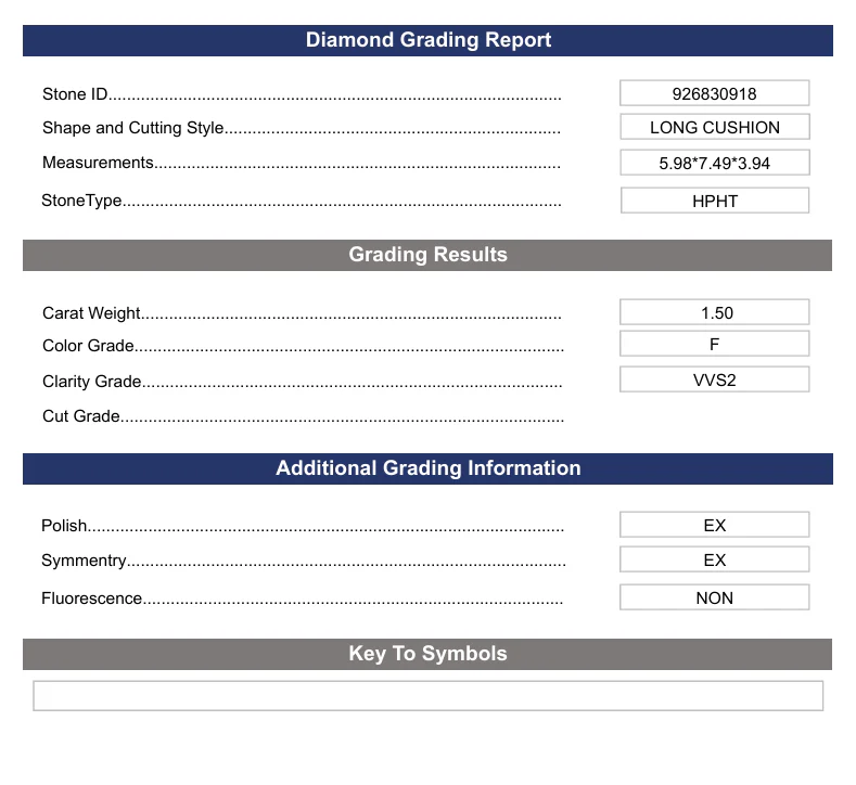 1.5 Carat Long Cushion Lab Grown Diamond, VVS2/F - Image 2