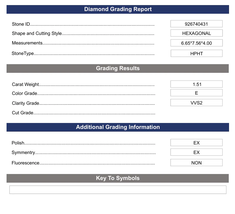 1.51 Carat Hexagonal Lab Grown Diamond, VVS2/E - Image 2