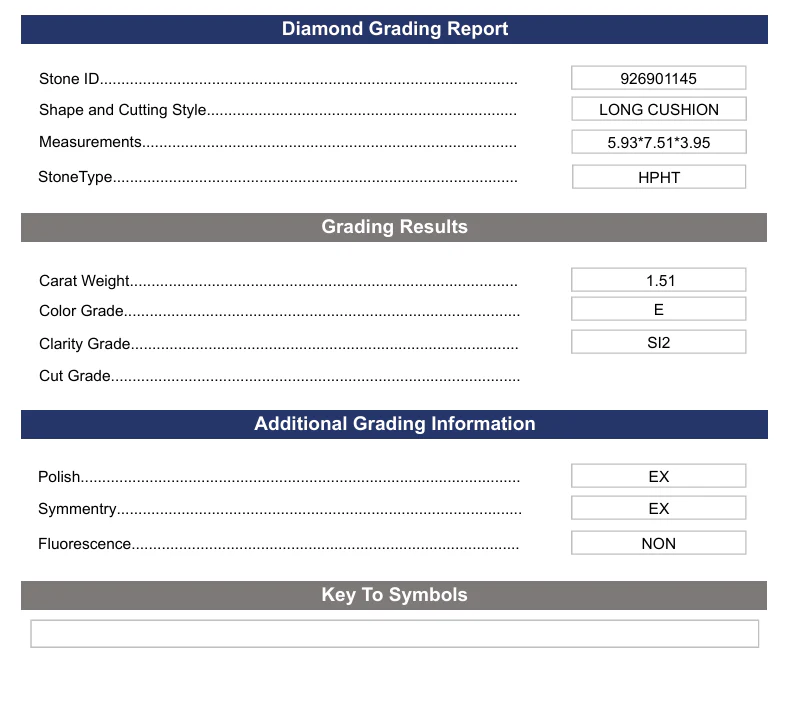 1.51 Carat Long Cushion Lab Grown Diamond, SI2/E - Image 2