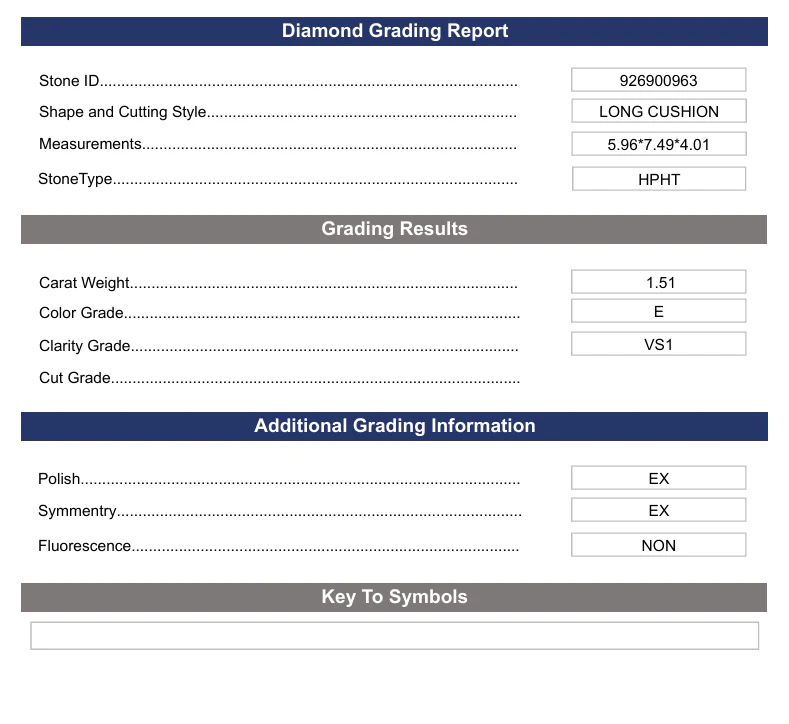 1.51 Carat Long Cushion Lab Grown Diamond, VS1/E - Image 2