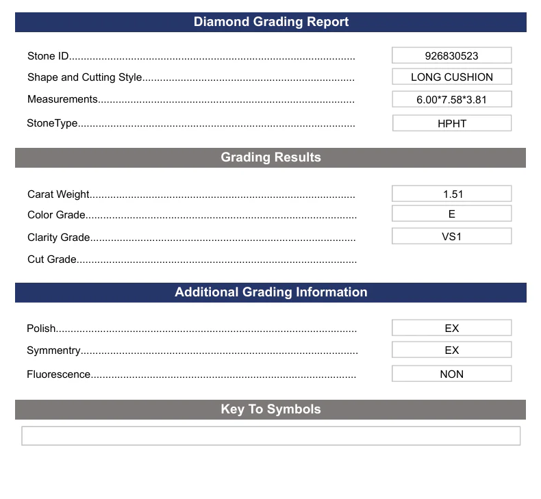 1.51 Carat Long Cushion Lab Grown Diamond, VS1/E - Image 2