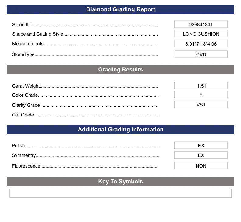 1.51 Carat Long Cushion Lab Grown Diamond, VS1/E - Image 2
