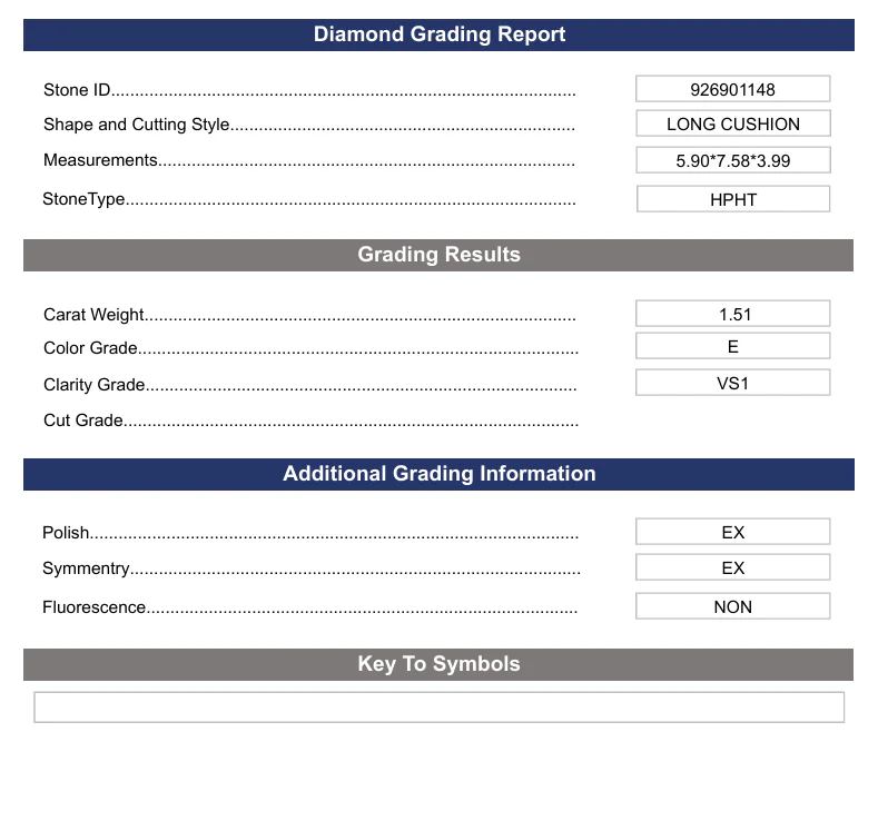 1.51 Carat Long Cushion Lab Grown Diamond, VS1/E - Image 2