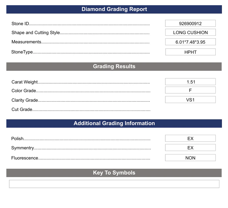 1.51 Carat Long Cushion Lab Grown Diamond, VS1/F - Image 2