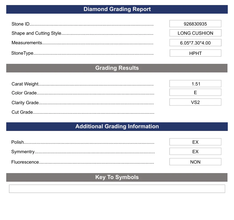 1.51 Carat Long Cushion Lab Grown Diamond, VS2/E - Image 2