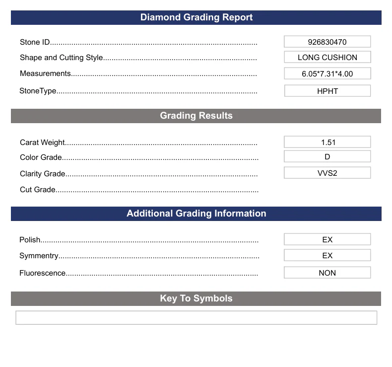 1.51 Carat Long Cushion Lab Grown Diamond, VVS2/D - Image 2