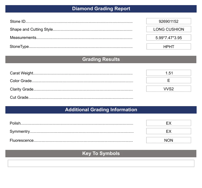 1.51 Carat Long Cushion Lab Grown Diamond, VVS2/E - Image 2