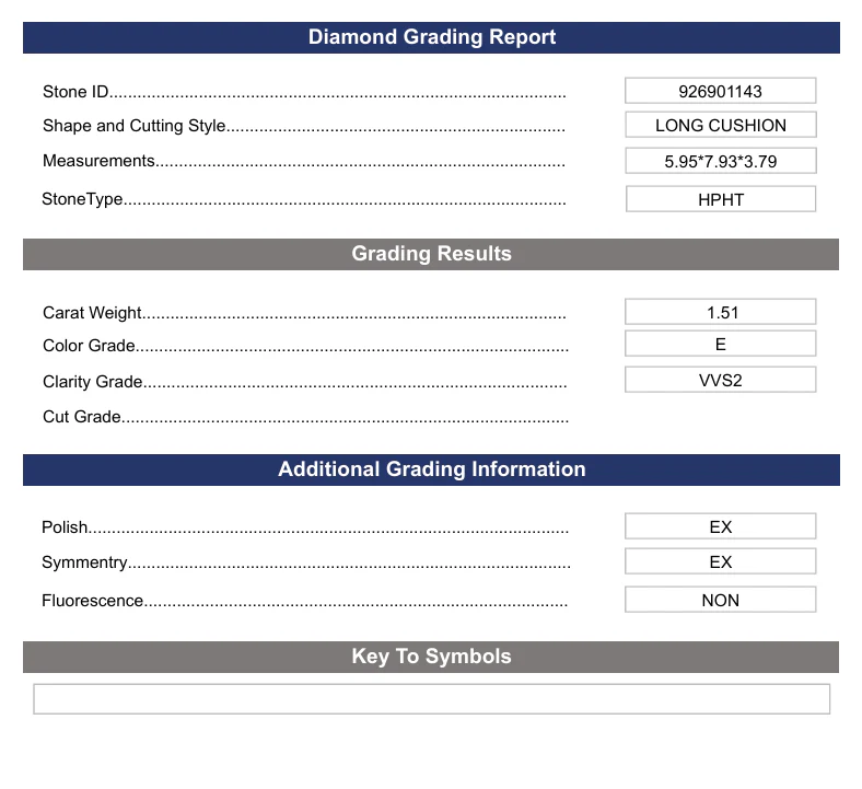 1.51 Carat Long Cushion Lab Grown Diamond, VVS2/E - Image 2