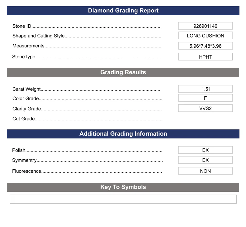 1.51 Carat Long Cushion Lab Grown Diamond, VVS2/F - Image 2