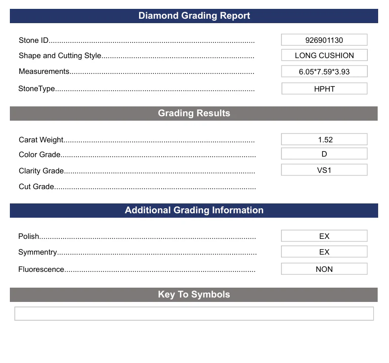 1.52 Carat Long Cushion Lab Grown Diamond, VS1/D - Image 2