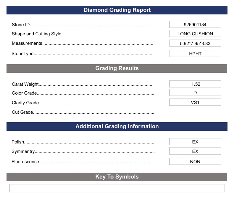 1.52 Carat Long Cushion Lab Grown Diamond, VS1/D - Image 2