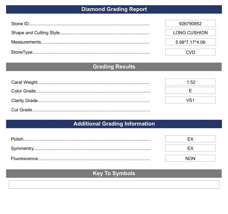 1.52 Carat Long Cushion Lab Grown Diamond, VS1/E - Image 2