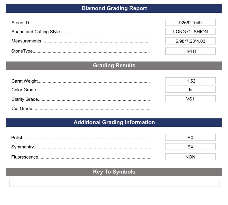 1.52 Carat Long Cushion Lab Grown Diamond, VS1/E - Image 2