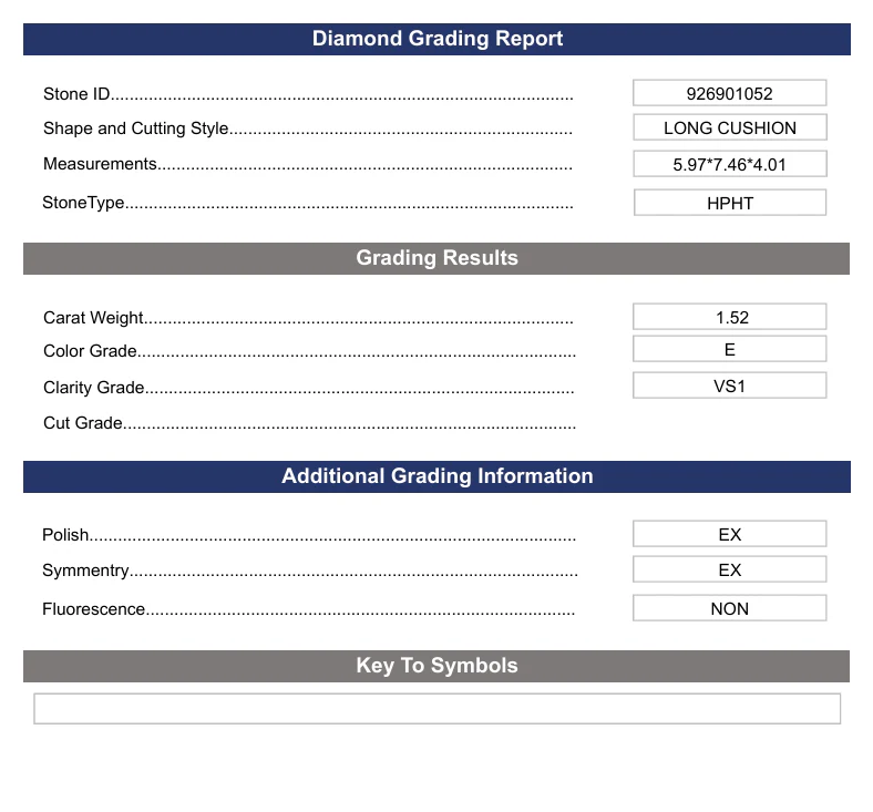1.52 Carat Long Cushion Lab Grown Diamond, VS1/E - Image 2