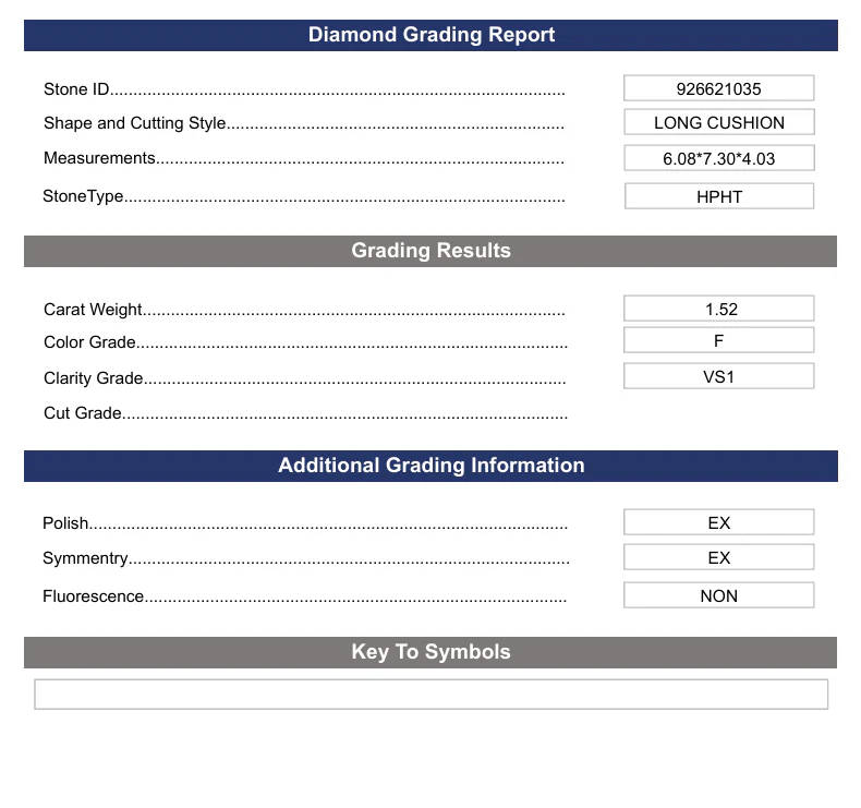 1.52 Carat Long Cushion Lab Grown Diamond, VS1/F - Image 2